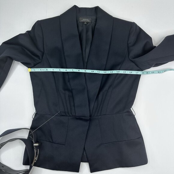 Tahari Women's NWT Admiral Navy Jocelyn Tencel Wool Belted Jacket 4/C35.25‎ - Picture 13 of 15